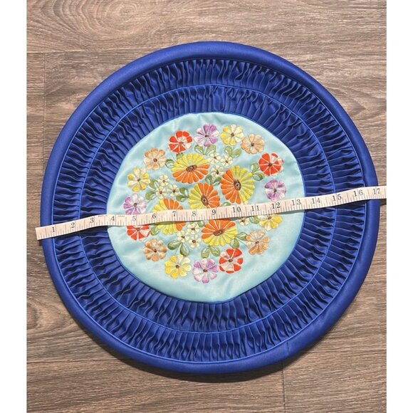 Vintage Bundle Handmade Korean Patchwork Floor Cushion Cover Throw Pillow Satin - Picture 13 of 16